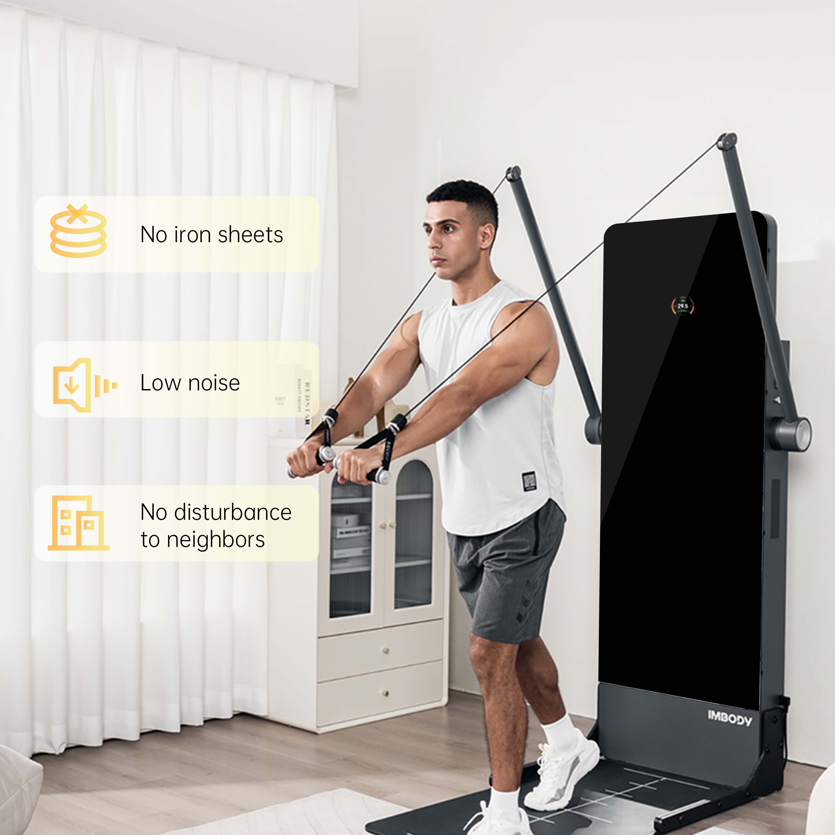 Smart Home Gym Mirror - Fitnessgeräte Kommerzieller Smart-Fitness-Spiegel Multi-Fitnessgerät Krafttrainingsgerät Heimtrainer