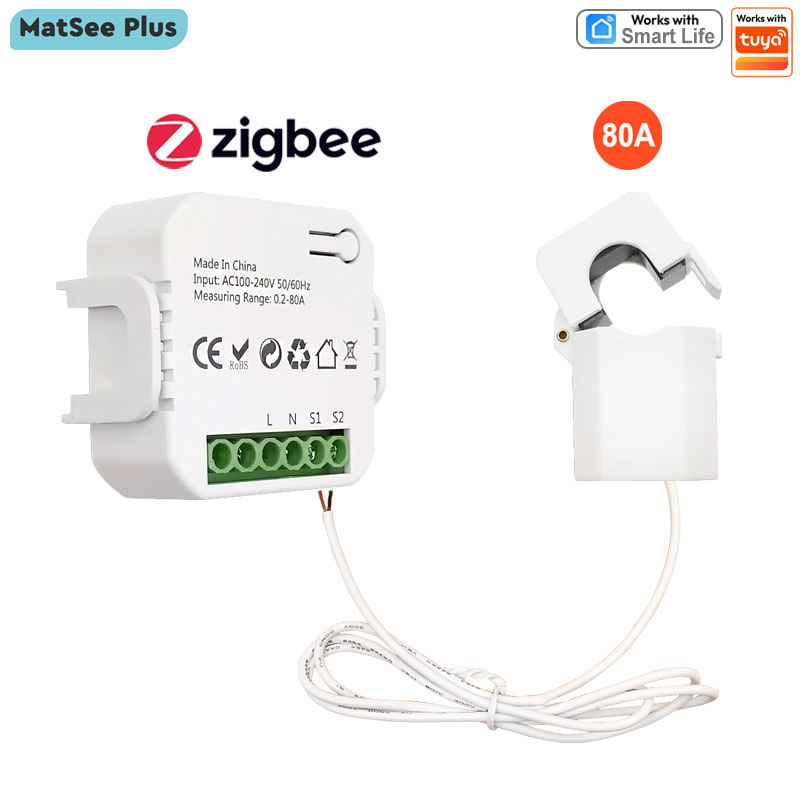 Smart Energy Monitor - Smart Life ZigBee Klemm-Stromzähler Digitaler Energiemonitor