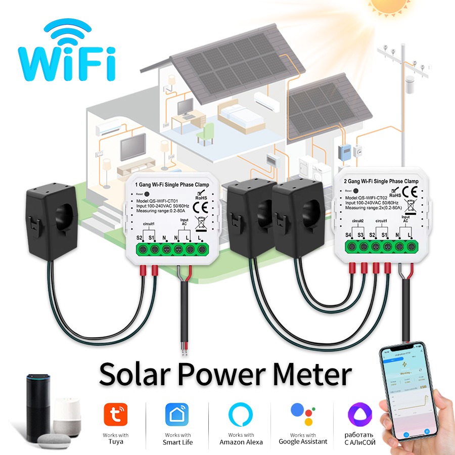 Smart Energy Monitor - Tuya Smart WiFi Solar Power Energy