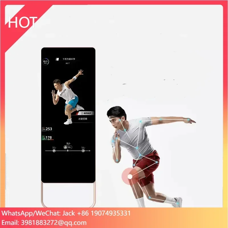 Smart Home Gym Mirror - Intelligenter KI-Fitness-Ganzkörper-Touchscreen-Magic-Mirror-Bildschirm für Yoga, digitales virtuelles