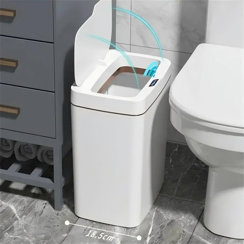 Smart Home Junkie - Weißer berührungsloser 15-Liter-Mülleimer mit intelligentem Sensor