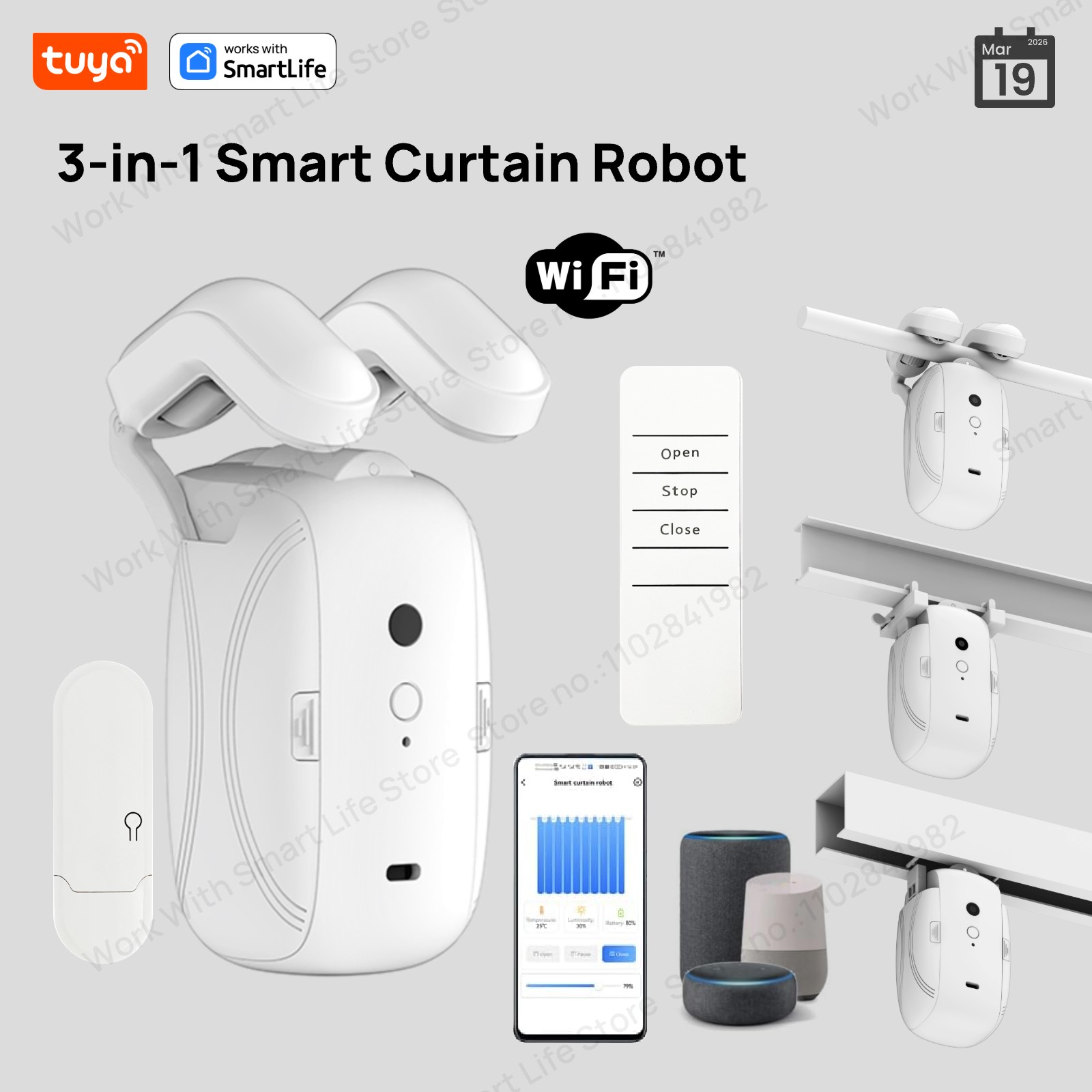 Smart Home Control Panel - 1/2 Stück Tuya Smart WiFi Vorhangroboter