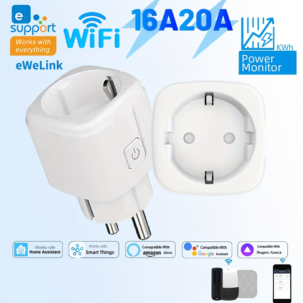 Smart Home Network - EWeLink Smart WiFi Socket EU-Fernbedienung/Timer-Schalter/Batteriezählung, kompatibel