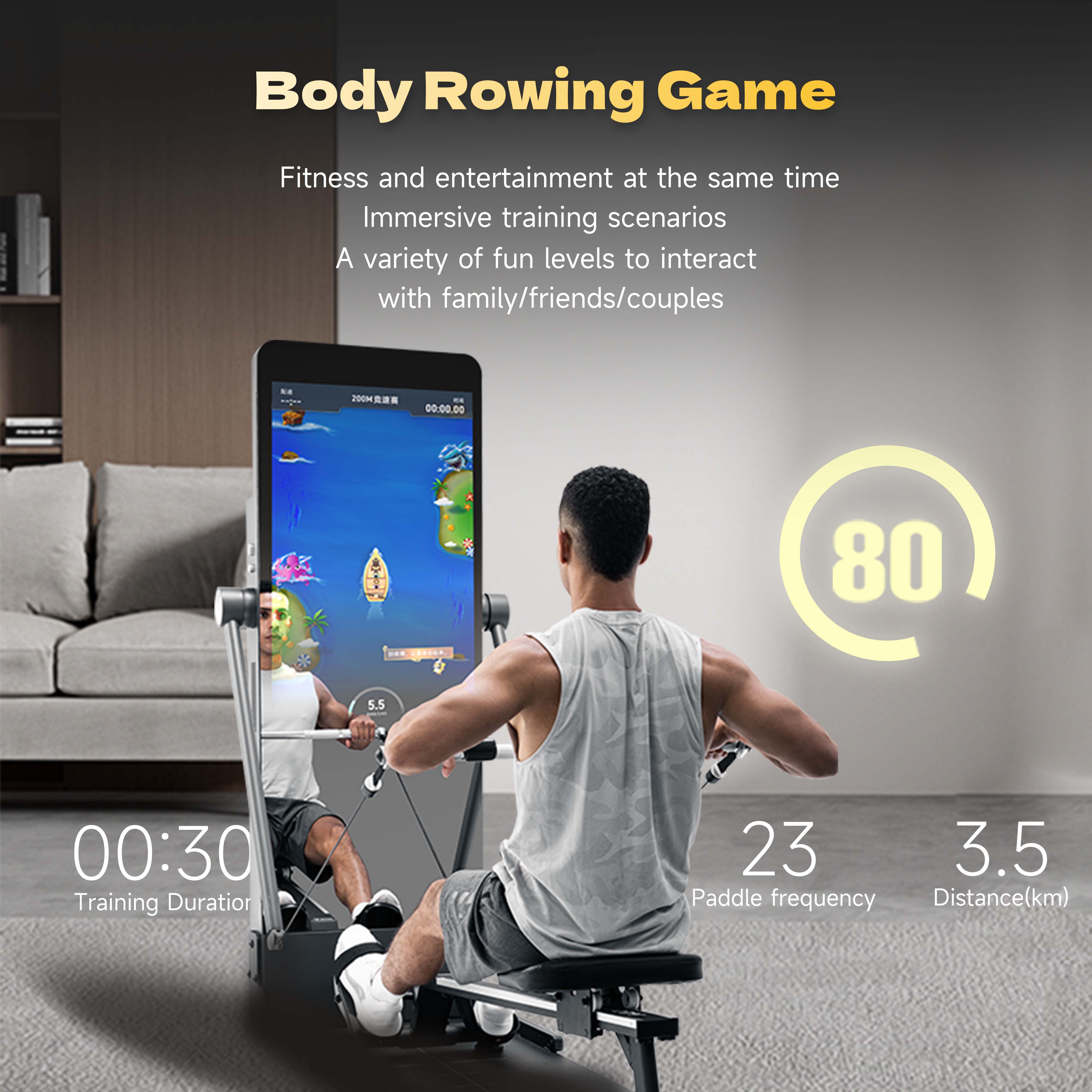 Smart Home Gym Mirror - Powerstation Fitnessstation Smart Gym Fitness-Spiegel Multifunktionsgerät