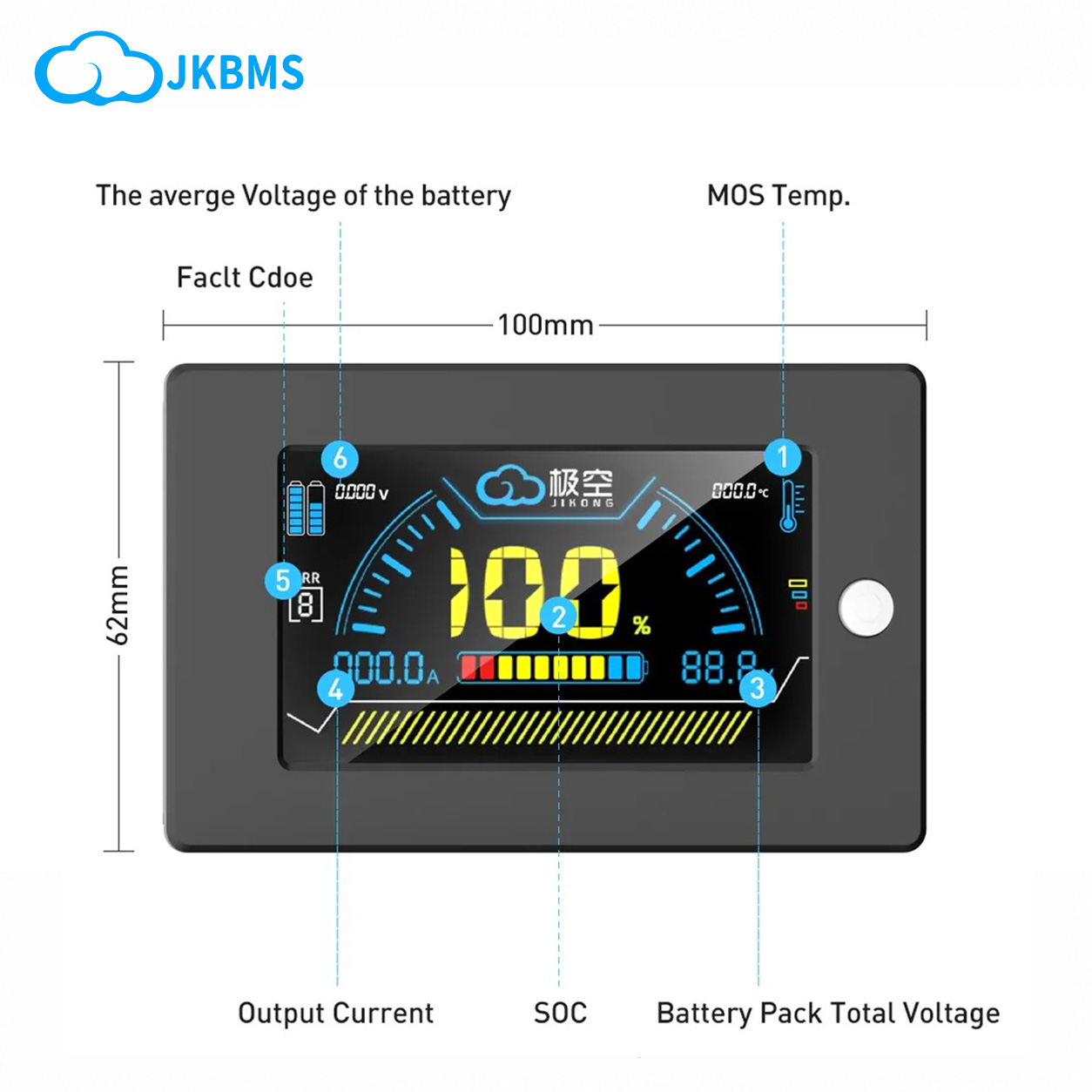 JIKONG JK BMS LCD-Anzeige 3,2